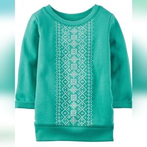 Carter's Girl's French Terry Tunic size 4 Green Sweater